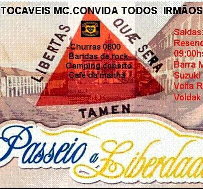 PRIMEIRO PASSEIO DOS  INTOCÁVEIS MOTOCLUBE  PARA LIBERDADE - MG